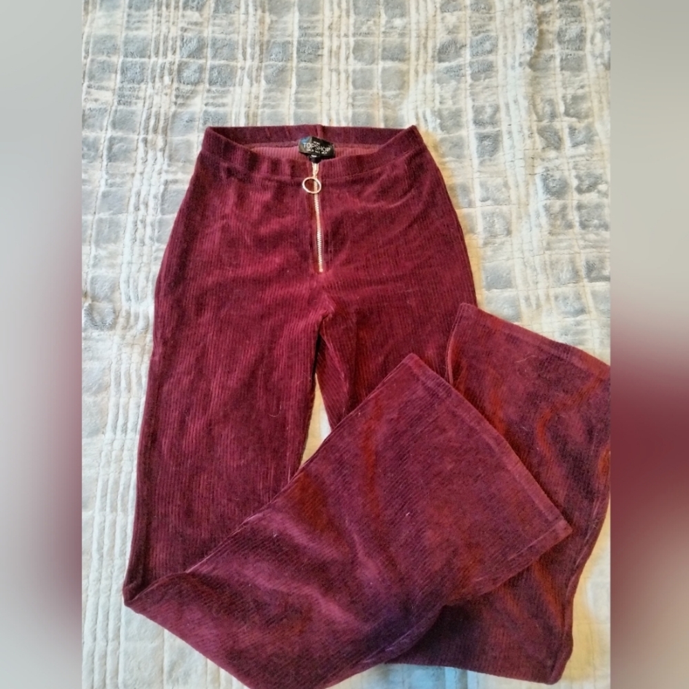 Topshop Petite Stretchy Zip Pants Sz 2